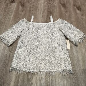 Ecru NWT lace off the shoulder top